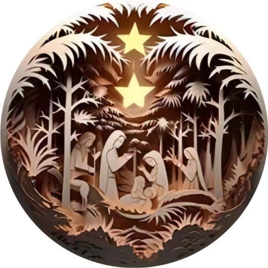 Enchanting Creative Christmas Acrylic Nativity Scene Car Ornament