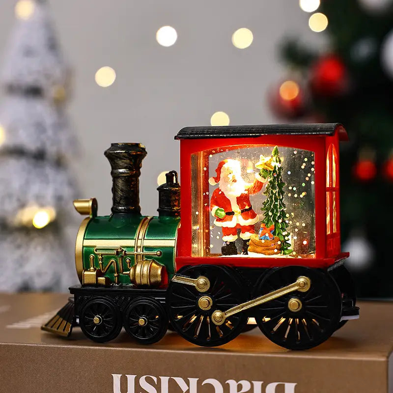 Nostalgic Glow Retro Train LED Christmas Figurines for Holiday Cheer