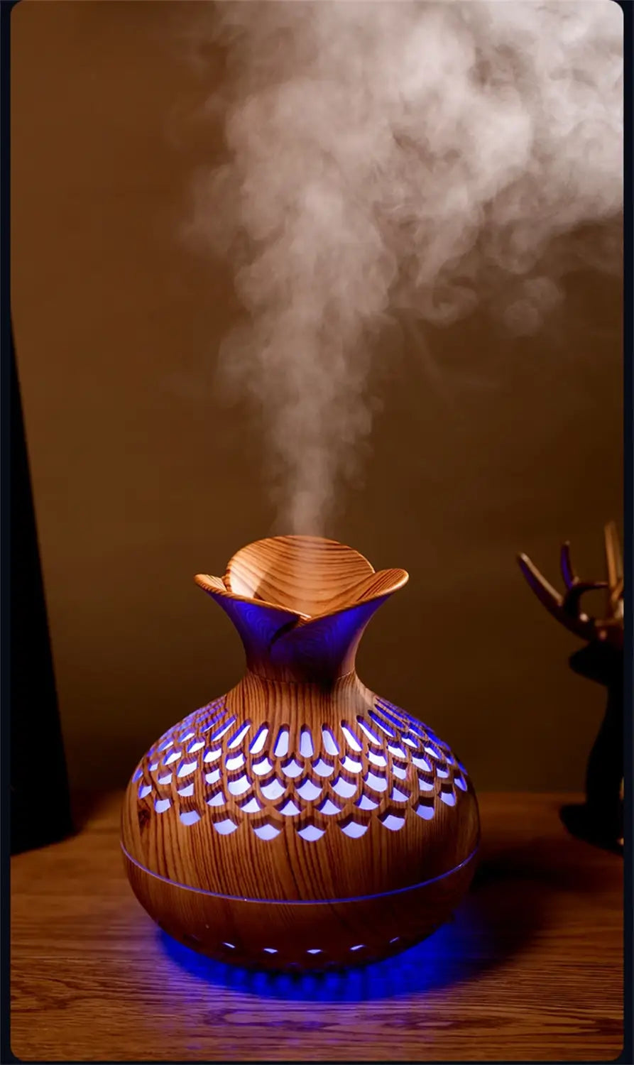 Elevate Your Space with the Wood Grain Vase Ultrasonic Essential Oil Diffuser