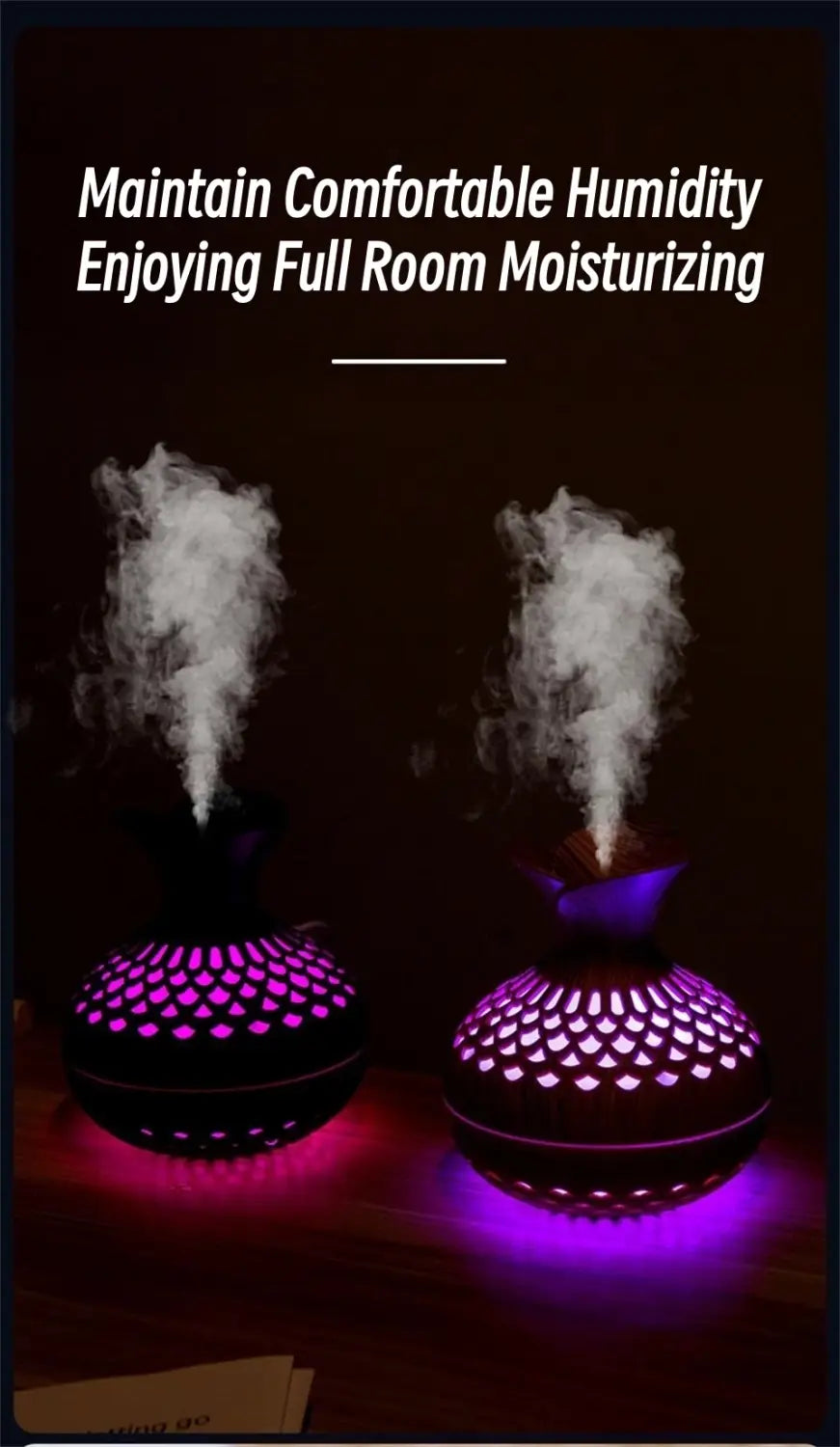 Elevate Your Space with the Wood Grain Vase Ultrasonic Essential Oil Diffuser