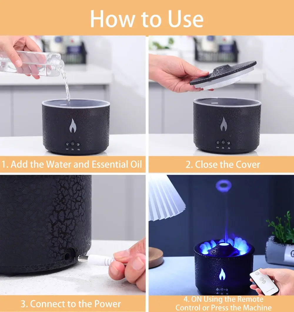 Ignite Your Space with the Volcano Flame Aroma Diffuser