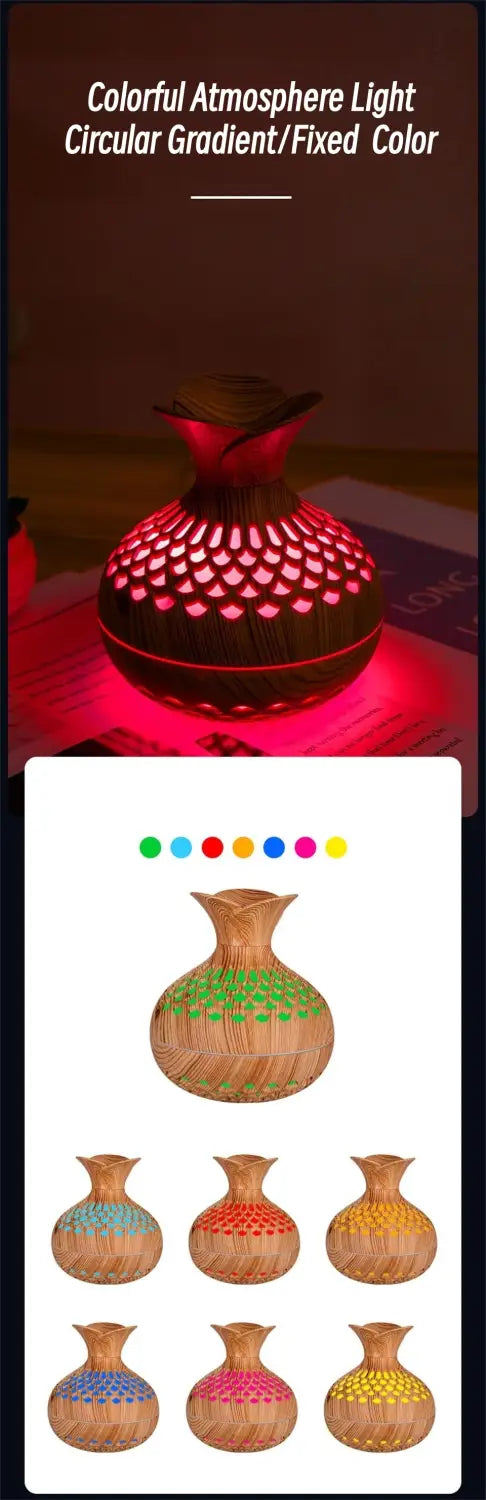 Elevate Your Space with the Wood Grain Vase Ultrasonic Essential Oil Diffuser