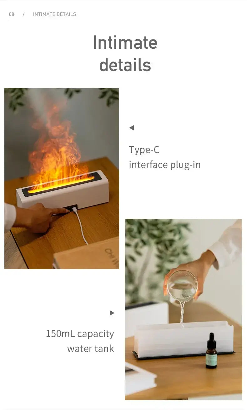 Transform Your Space with the Colorful Flame USB Aromatherapy Humidifier