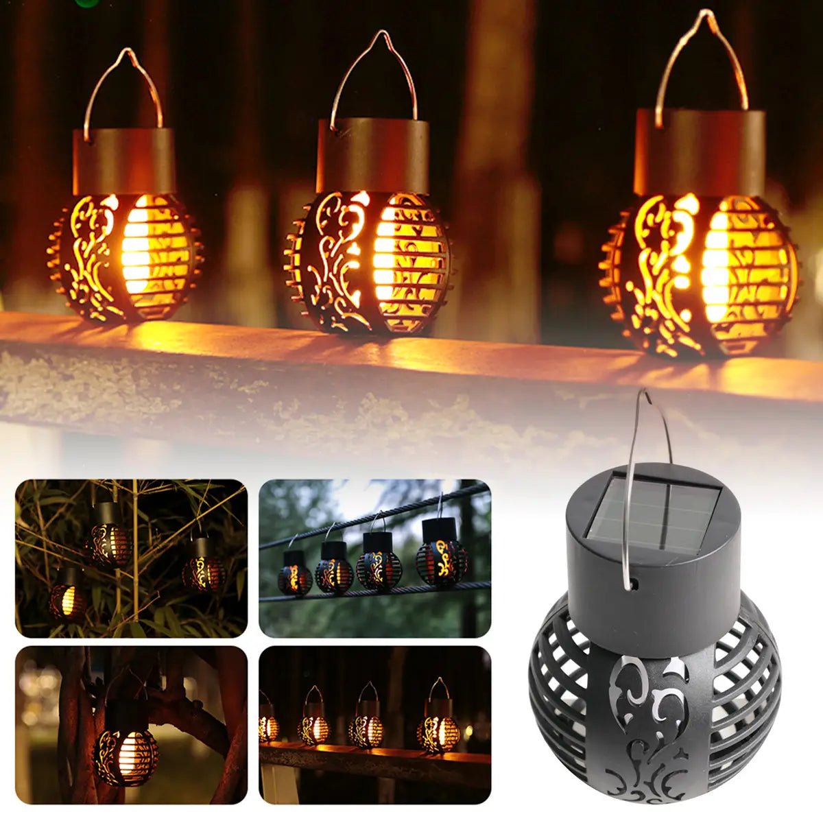 Enchanting Solar Flame Lights with Waterproof Flickering Lanterns