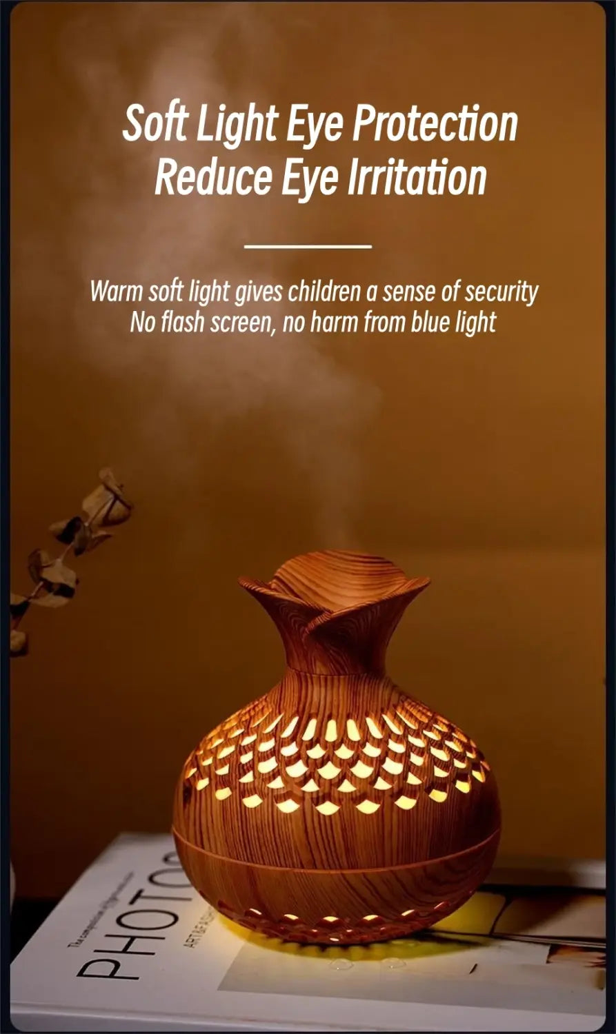 Elevate Your Space with the Wood Grain Vase Ultrasonic Essential Oil Diffuser