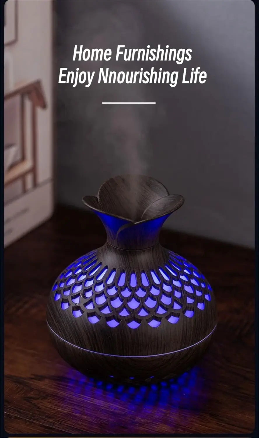 Elevate Your Space with the Wood Grain Vase Ultrasonic Essential Oil Diffuser