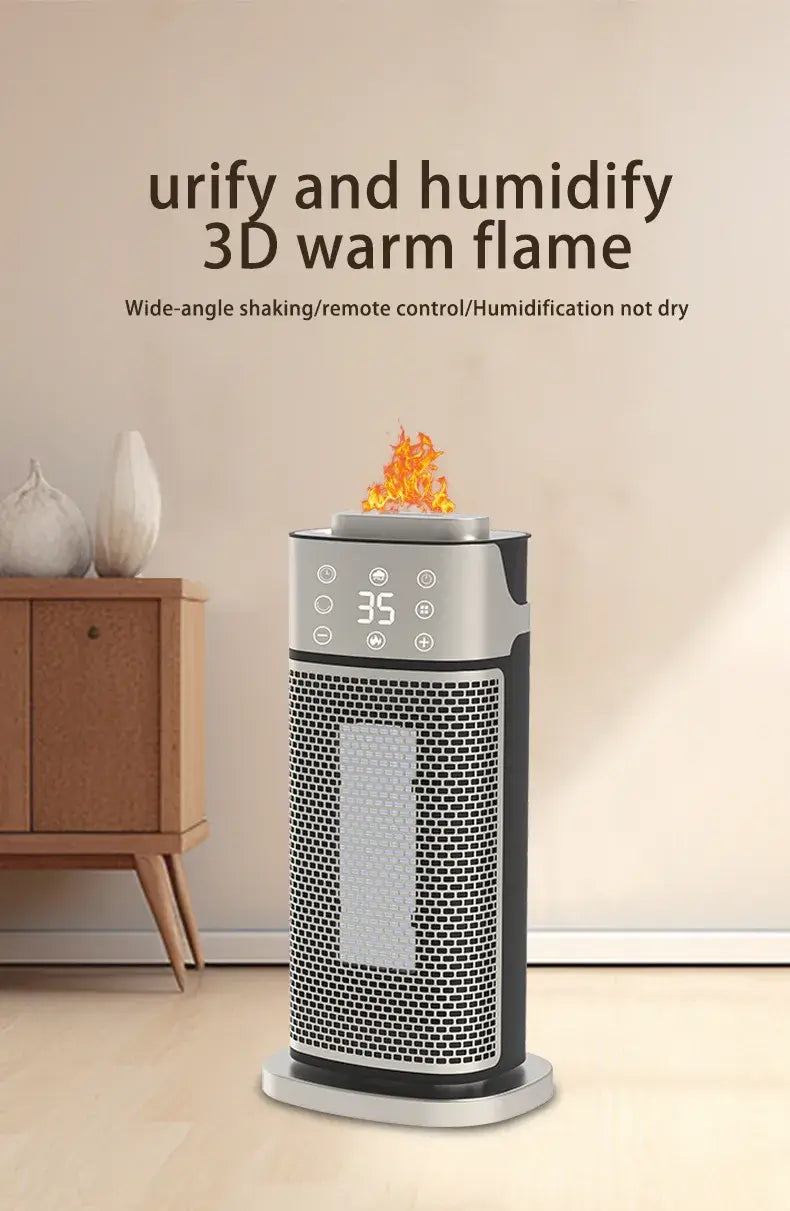 Transform Your Space with the Desktop 3D Flame Humidifying Heater