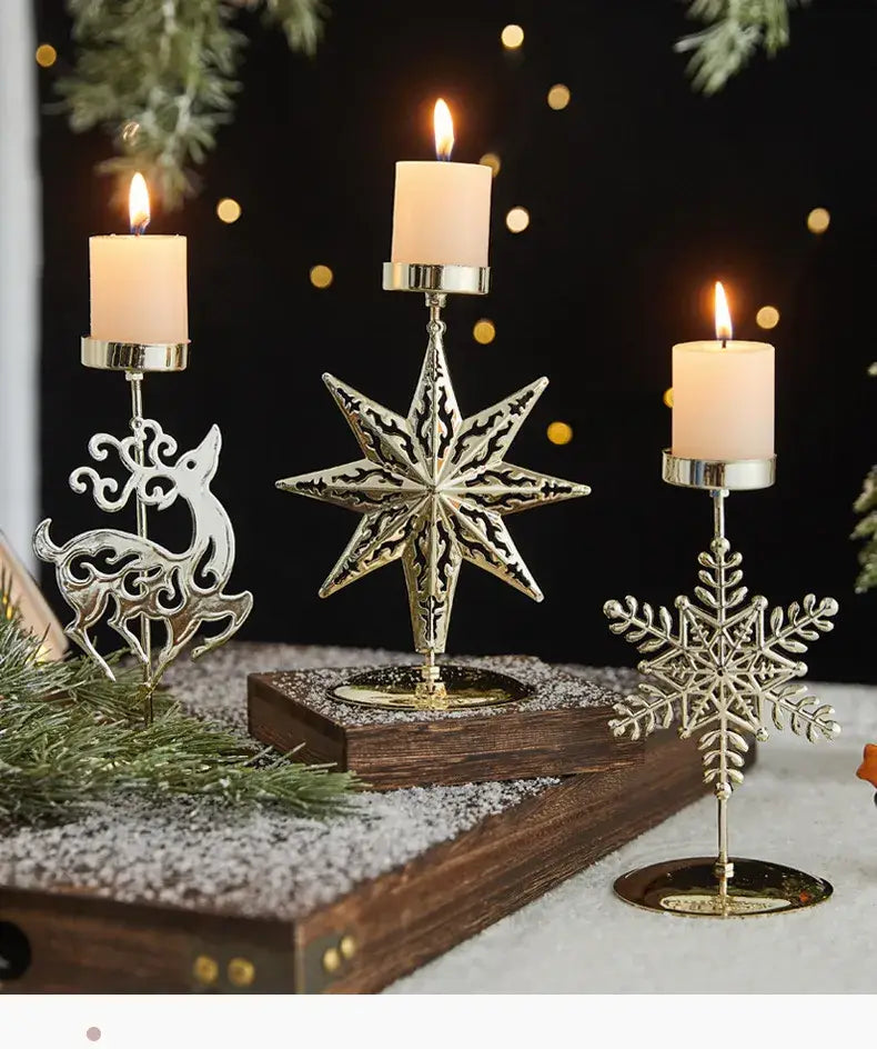 Enchanting Wrought Iron Candlestick for Elegant Holiday Decor