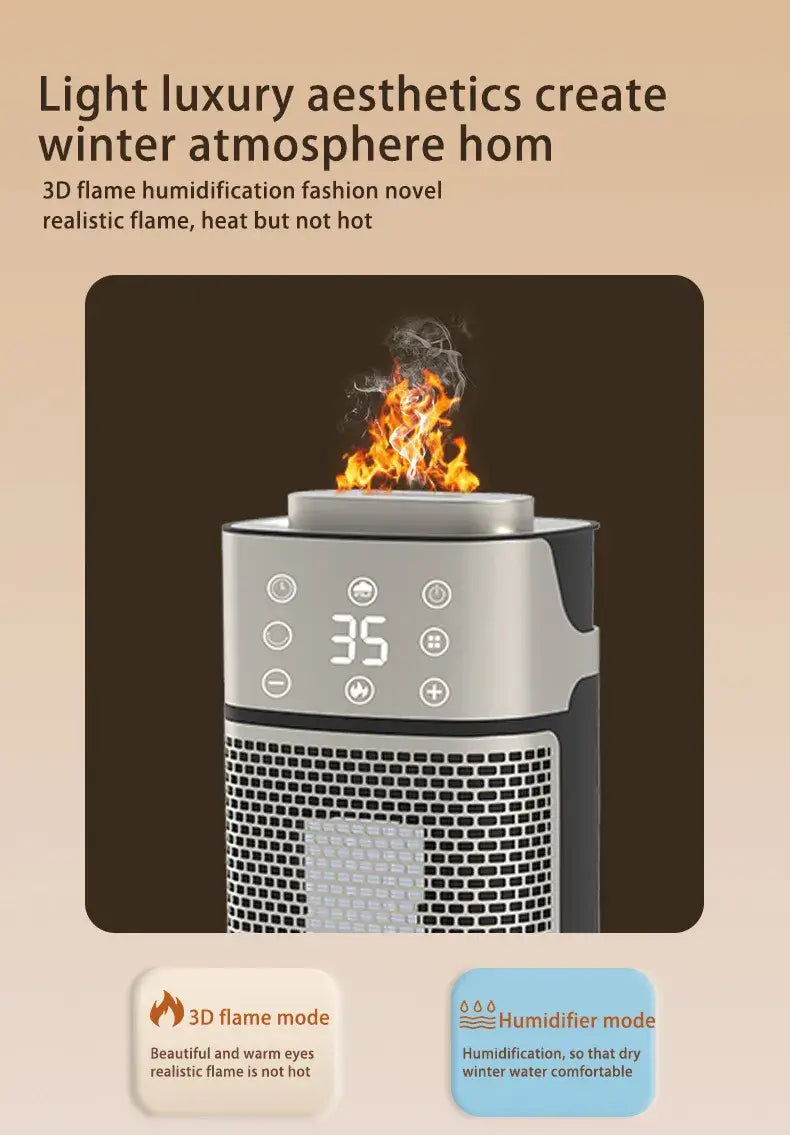 Transform Your Space with the Desktop 3D Flame Humidifying Heater