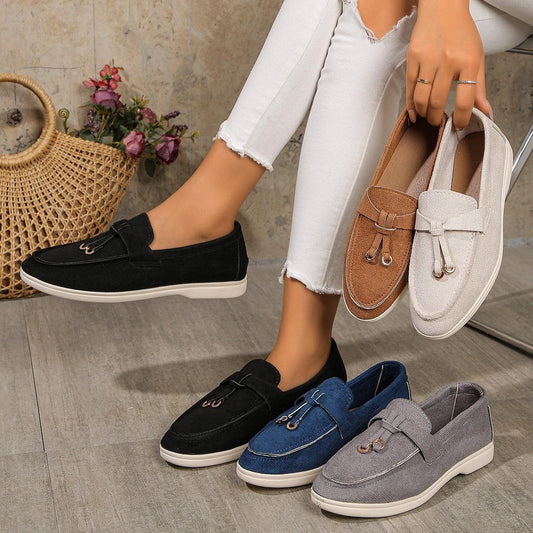 Round Toe Flat Slip-Ons - CM