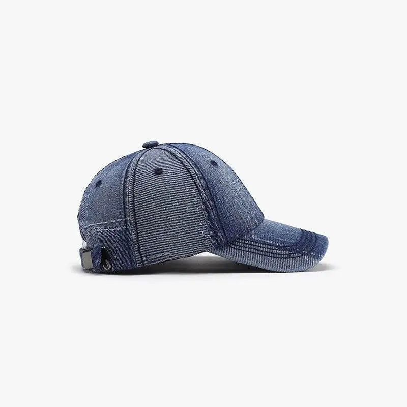 Stylish Blue Denim Adjustable Cotton Baseball Cap for Active Lifestyles