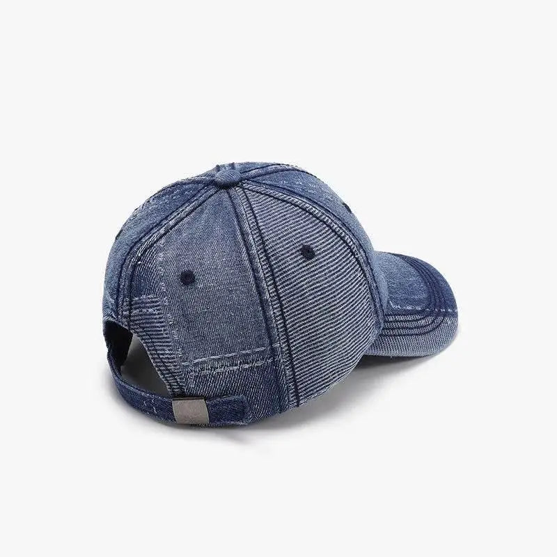 Stylish Blue Denim Adjustable Cotton Baseball Cap for Active Lifestyles