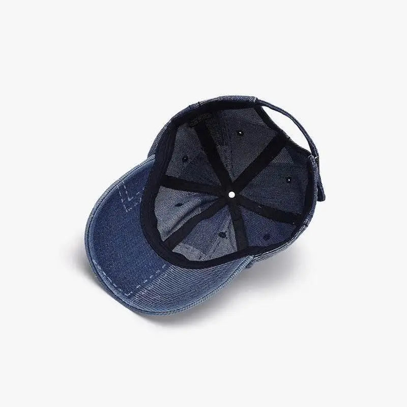 Stylish Blue Denim Adjustable Cotton Baseball Cap for Active Lifestyles