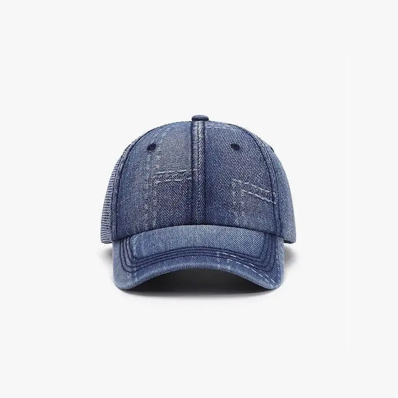 Stylish Blue Denim Adjustable Cotton Baseball Cap for Active Lifestyles