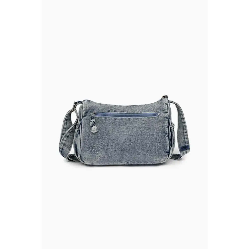 Stylish Zibelle Adjustable Strap Denim Crossbody Bag