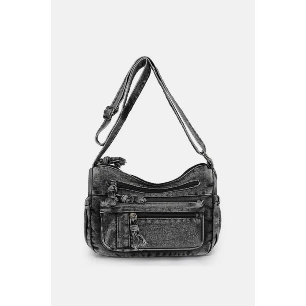 Stylish Zibelle Adjustable Strap Denim Crossbody Bag