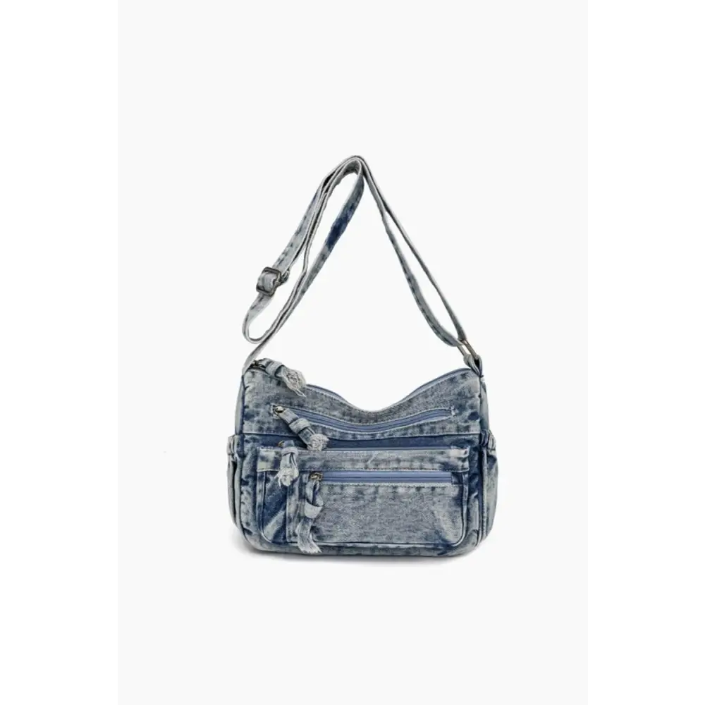 Stylish Zibelle Adjustable Strap Denim Crossbody Bag