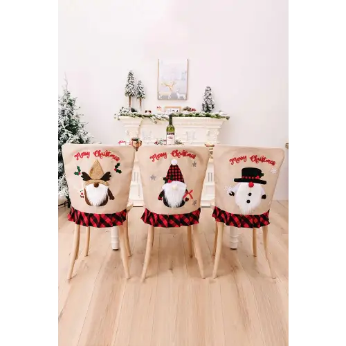 Adorable Plaid Christmas Gnome Chair Covers for Festive Cheer