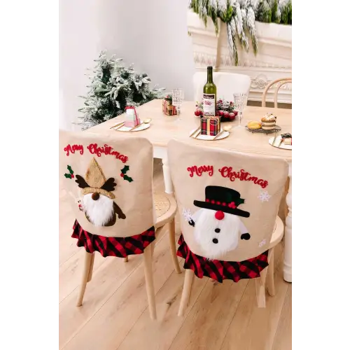 Adorable Plaid Christmas Gnome Chair Covers for Festive Cheer