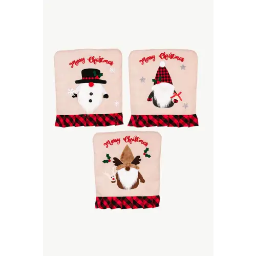Adorable Plaid Christmas Gnome Chair Covers for Festive Cheer