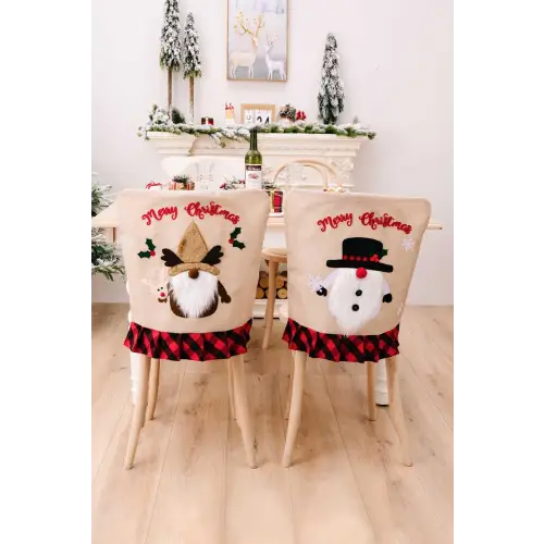 Adorable Plaid Christmas Gnome Chair Covers for Festive Cheer