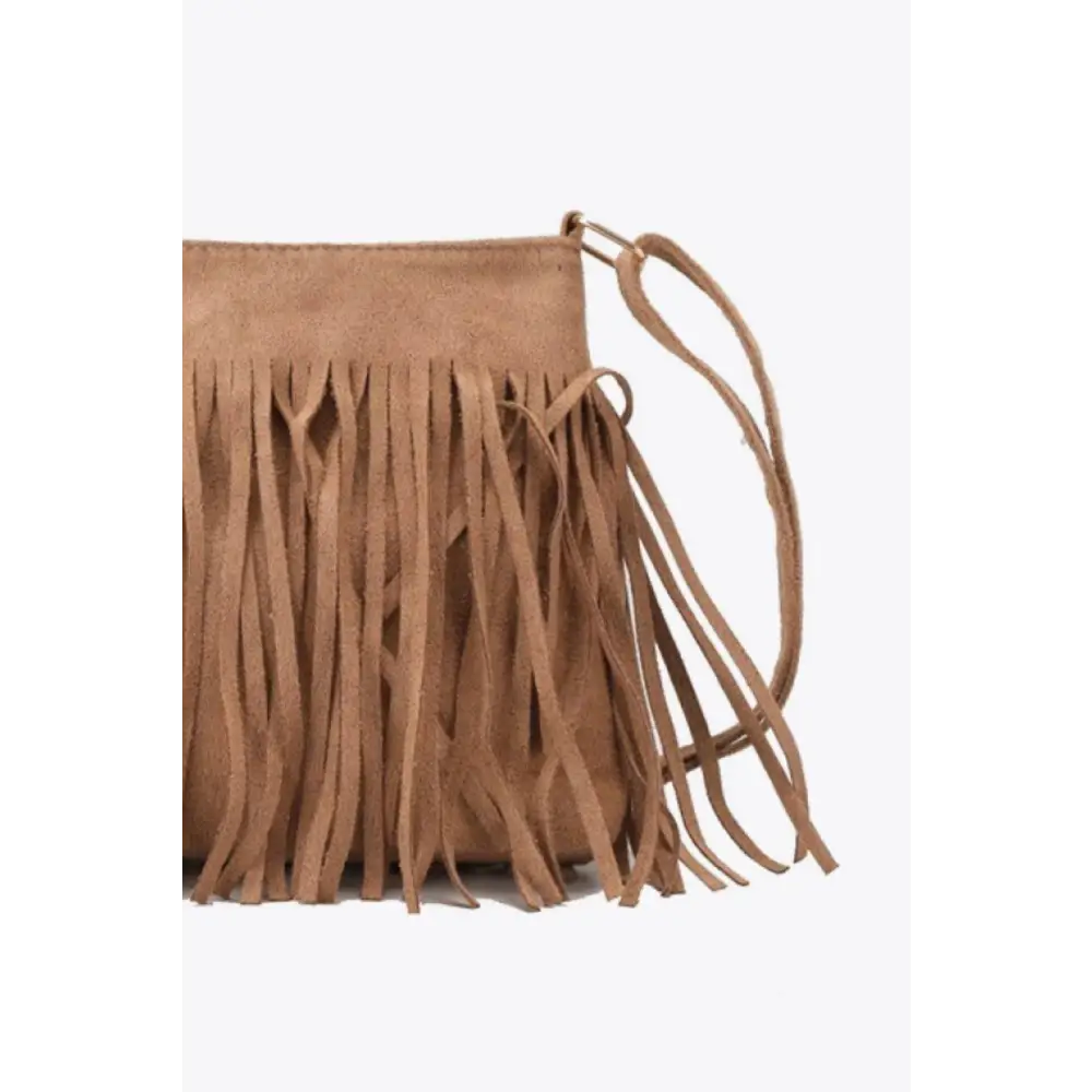 Adored Leather Leopard Print Fringe Crossbody Bag