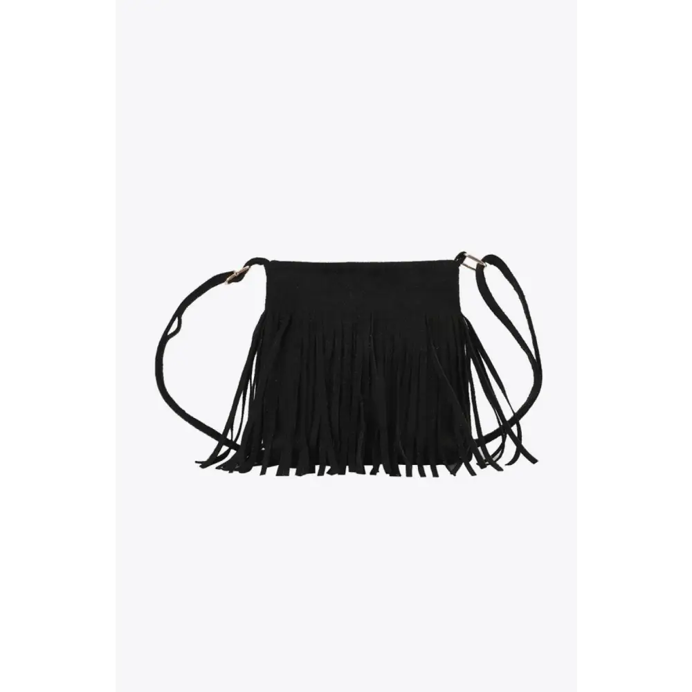 Adored Leather Leopard Print Fringe Crossbody Bag