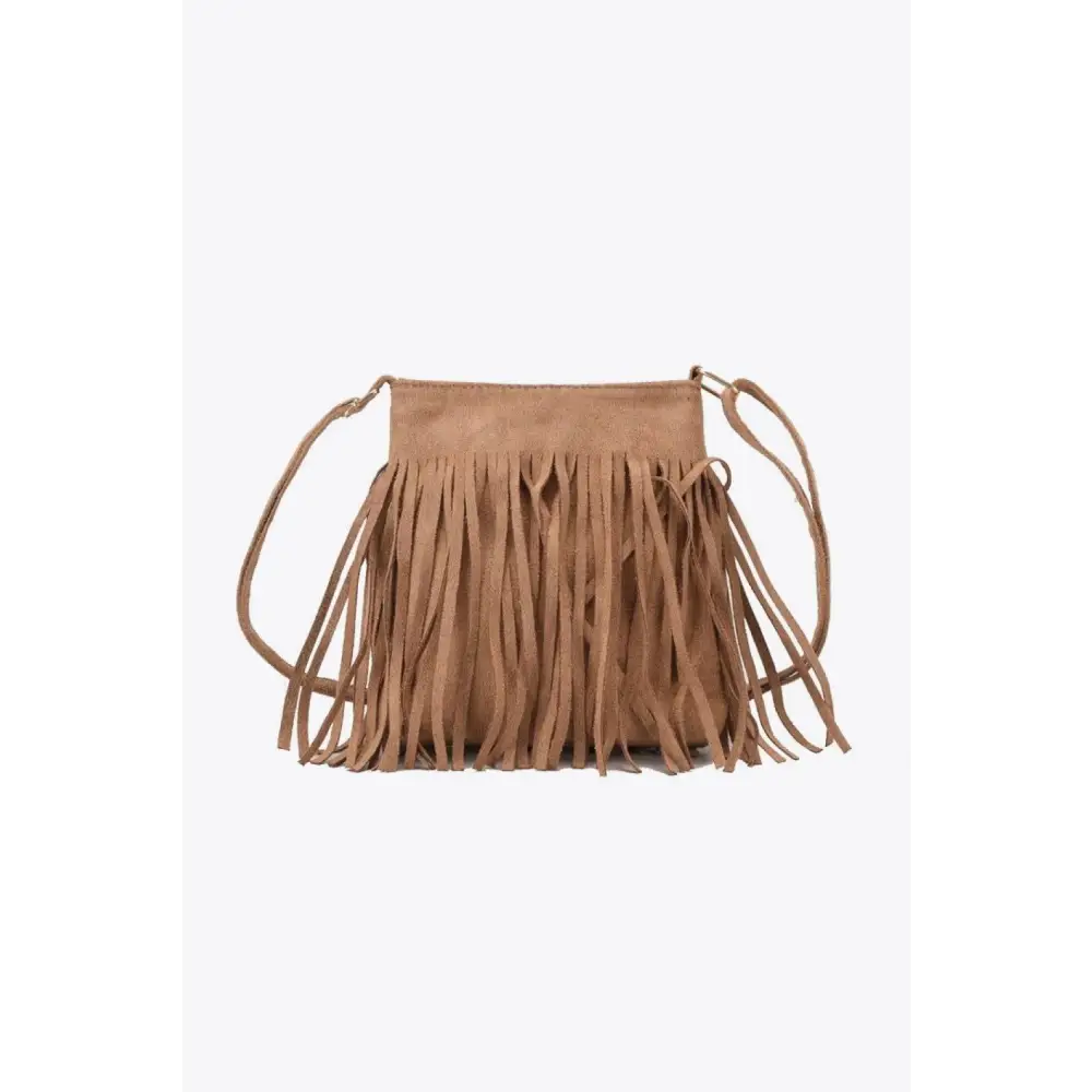 Adored Leather Leopard Print Fringe Crossbody Bag