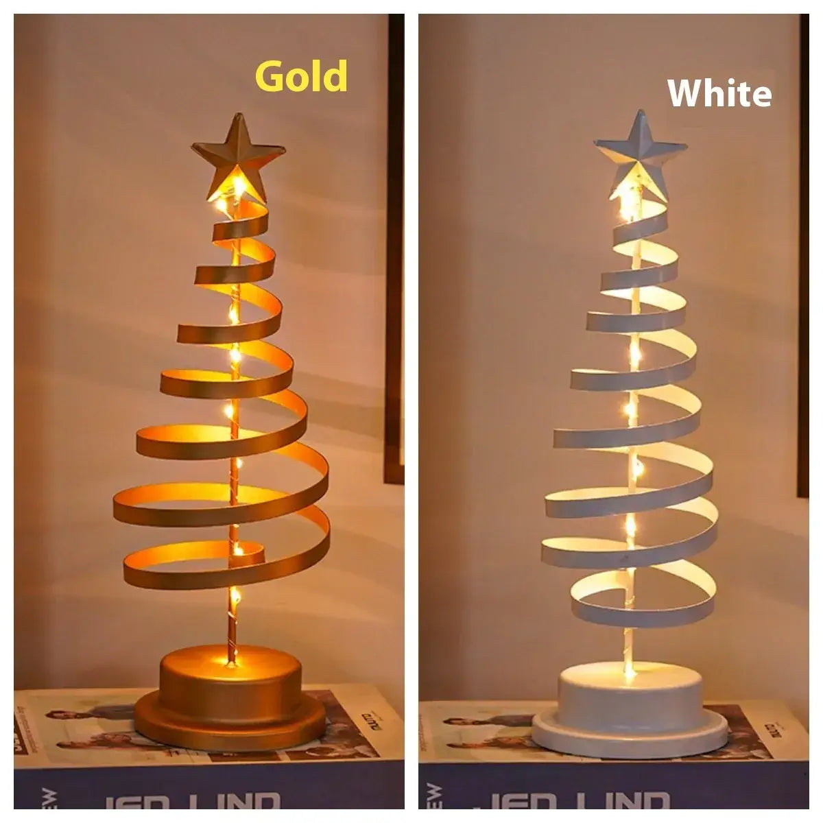Enchanting LED Spiral Christmas Tree Table Lights for Festive Cheer
