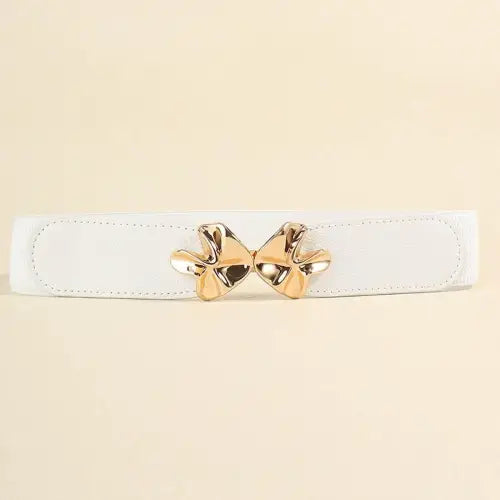 Alloy Buckle Elastic Belt with Chic Bow Detail