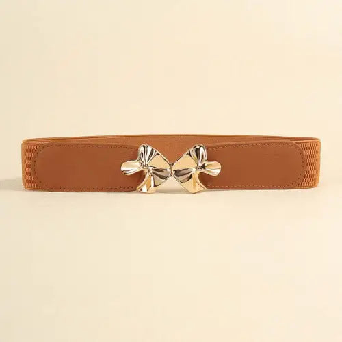 Alloy Buckle Elastic Belt with Chic Bow Detail