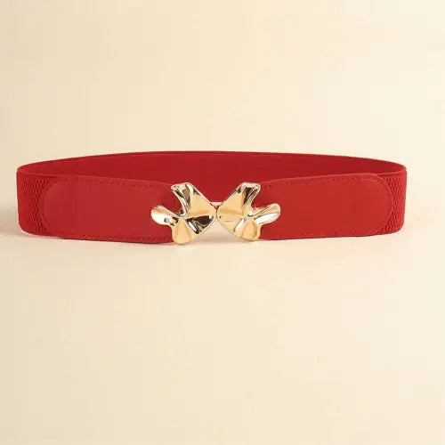 Alloy Buckle Elastic Belt with Chic Bow Detail