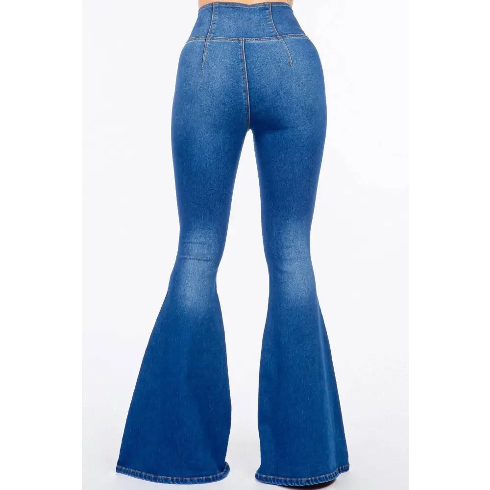 American Bazi High Waist Pull On Flare Jeans