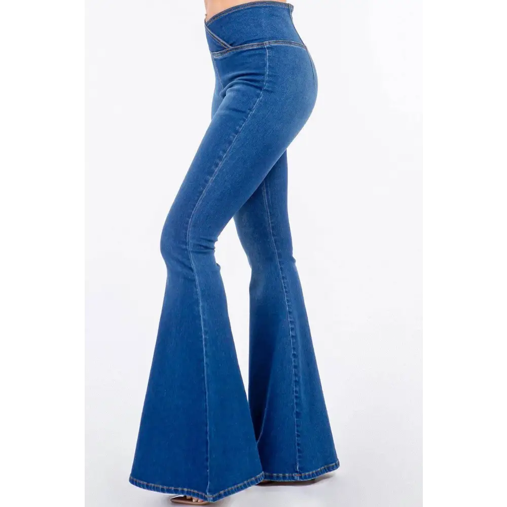 American Bazi High Waist Pull On Flare Jeans