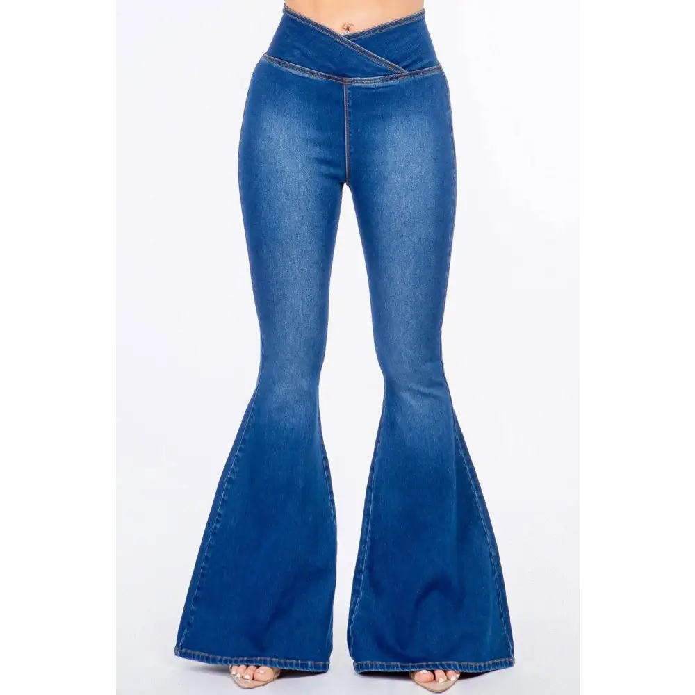 American Bazi High Waist Pull On Flare Jeans