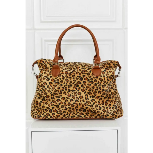 Animal Print Brushed Weekender Bag - Black/White / One Size - CynthiaMonica CM