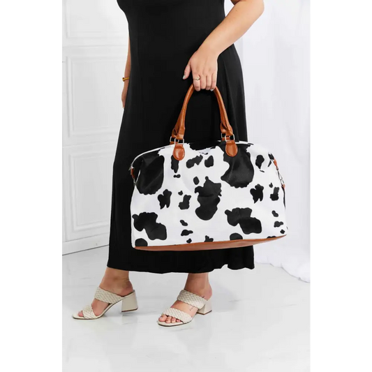 Animal Print Plush Weekender Bag - CM Fashion