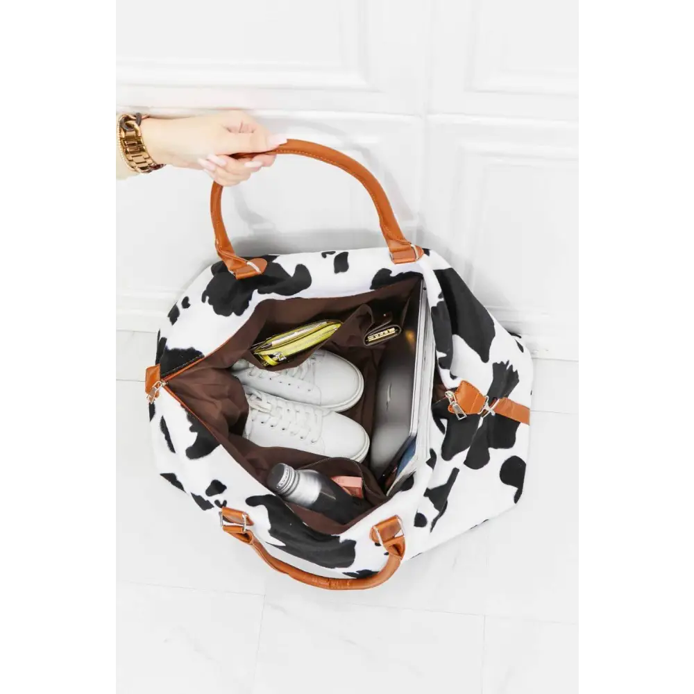 Stylish Animal Print Plush Weekender for Trendy Travelers