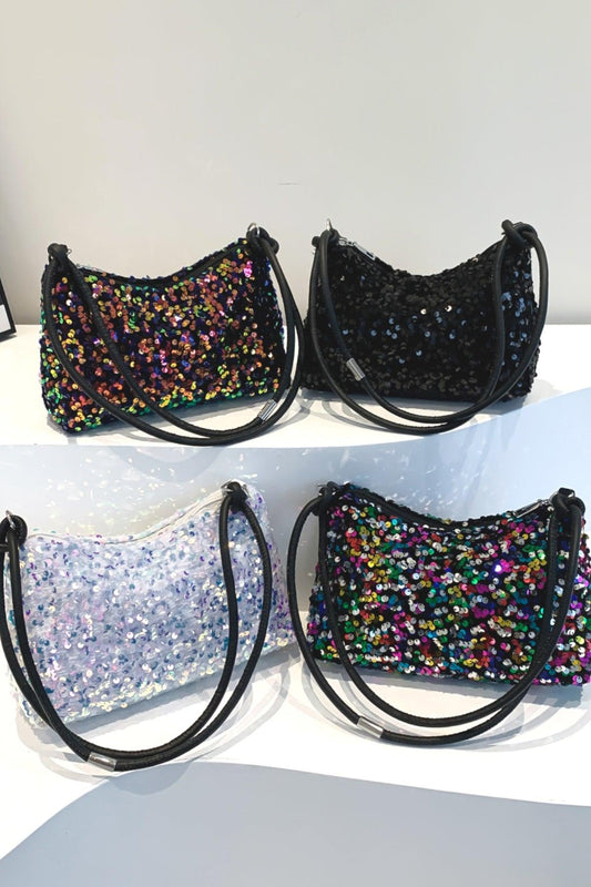 Sequin Double Strap Shoulder Bag - CM