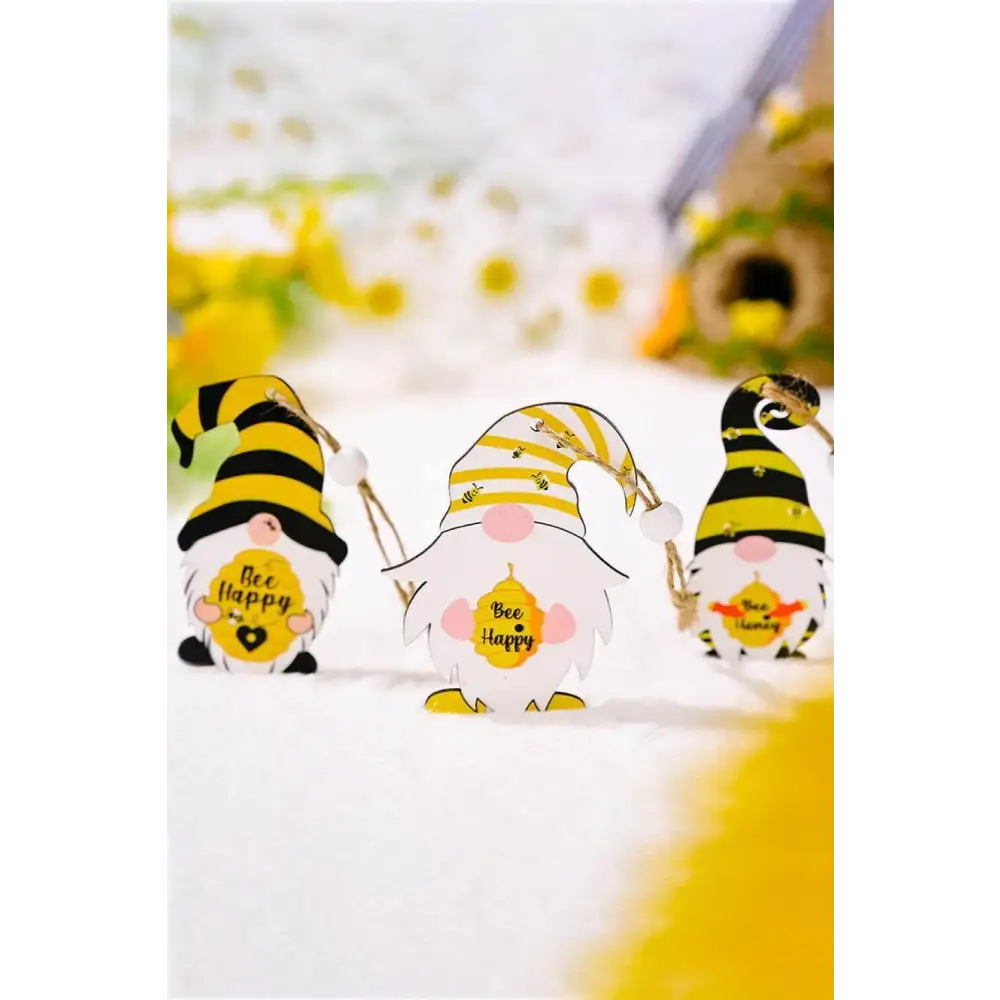 Bee Wood Gnome Ornaments