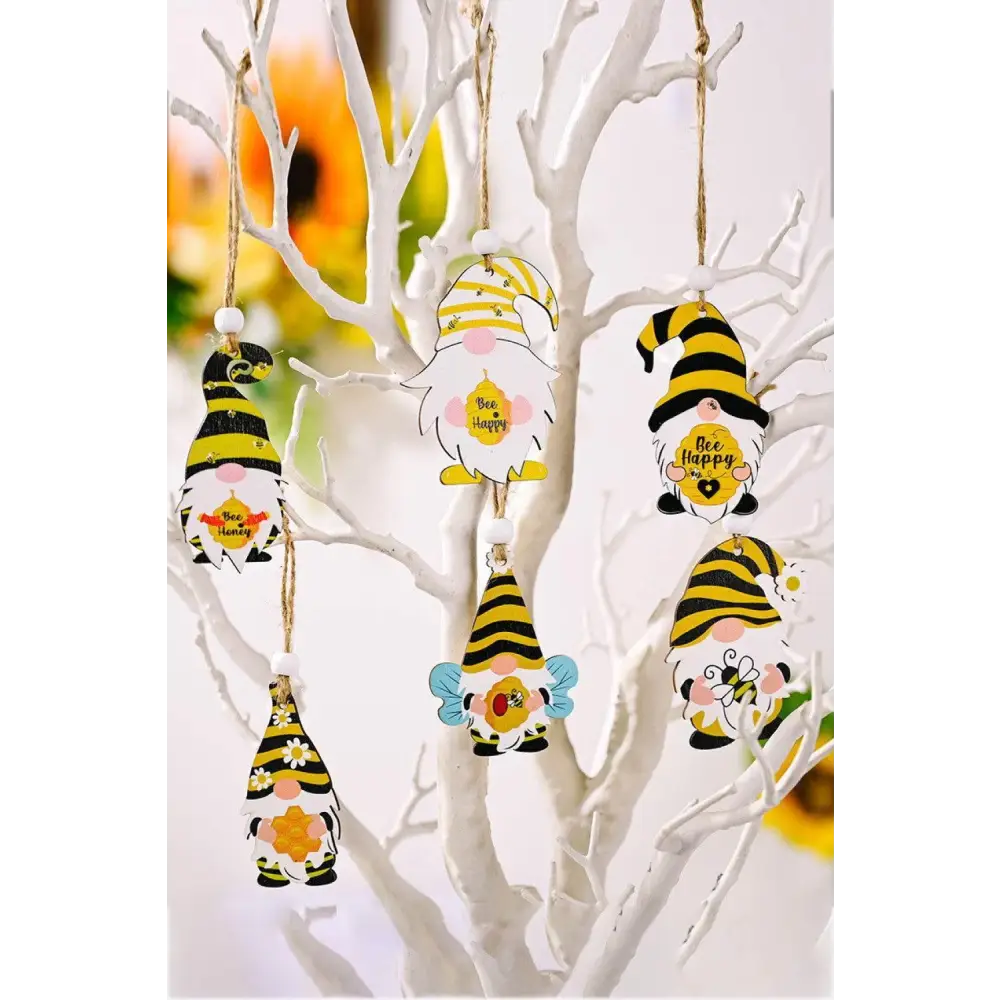 Bee Wood Gnome Ornaments