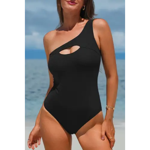 Cutout One Shoulder Sleeveless One-Piece Swimwear - CM Fashion