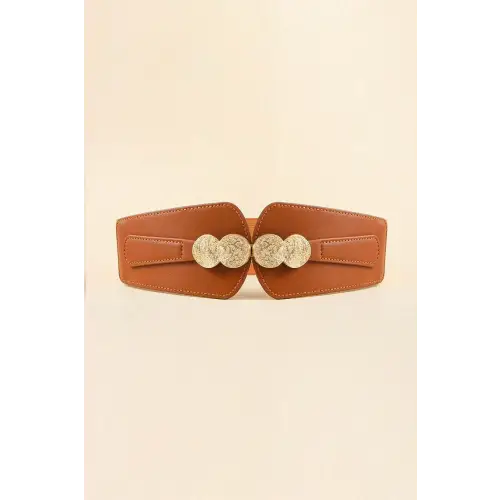 Bold Buckle Elastic Belt for Women with Trendy Gold Accents