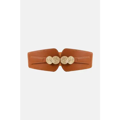 Bold Buckle Elastic Belt for Women with Trendy Gold Accents