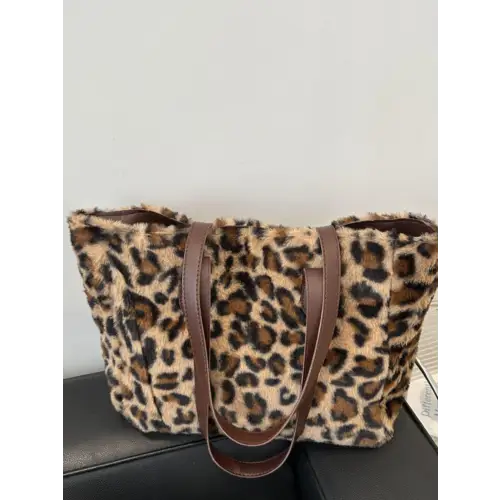 Bold Leopard Fluff Tote Bag