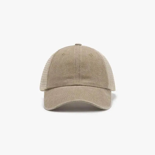 Breathable Mesh Adjustable Baseball Cap - Tan / One Size - CynthiaMonica CM