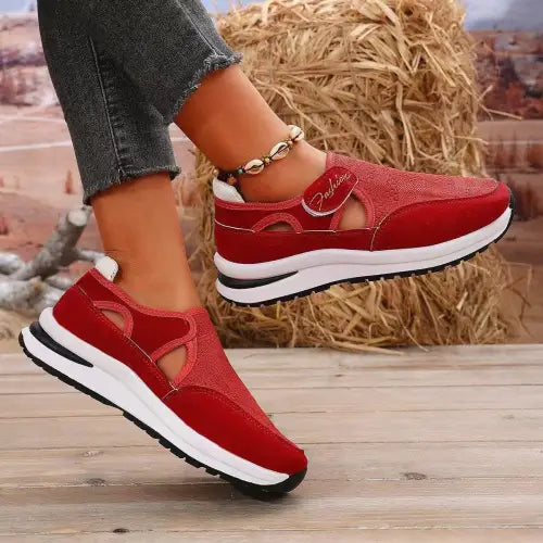 Mesh Round Toe Platform Sneakers - CM Fashion