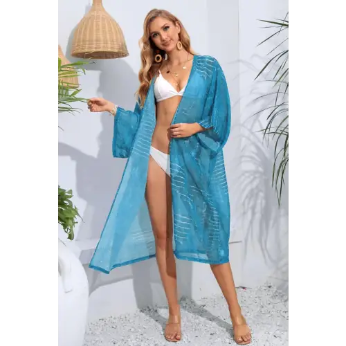 Breezy Striped Sheer Cover Up for Beach Bliss