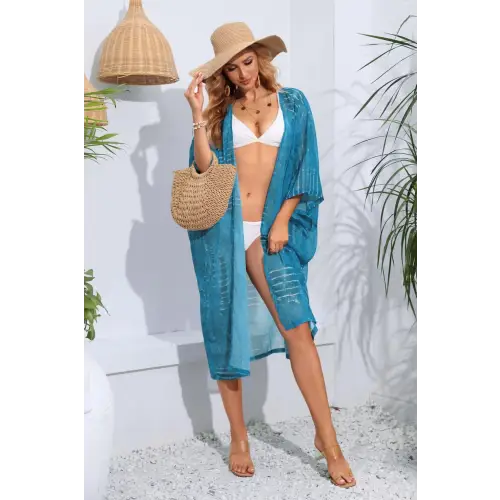 Breezy Striped Sheer Cover Up for Beach Bliss