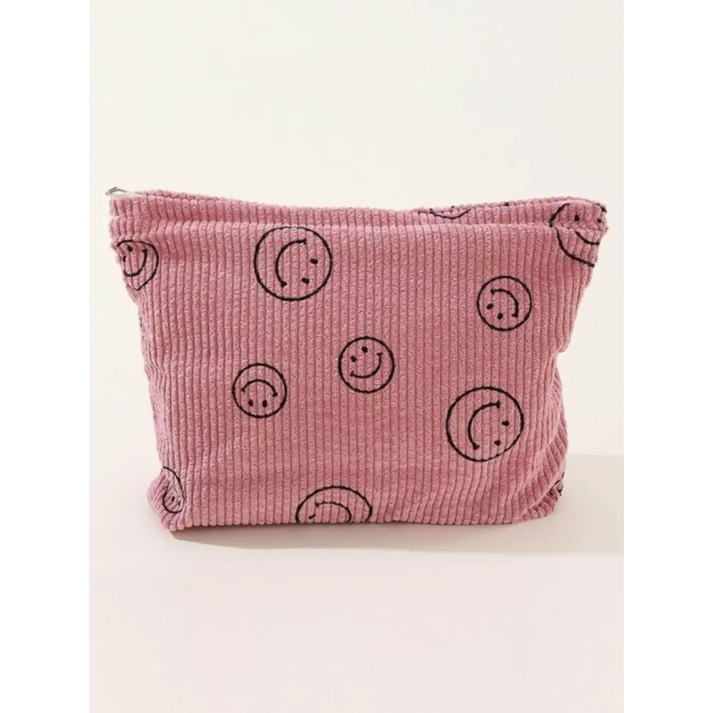 Brighten Your Day with the Zenana Corduroy Smile Clutch Bag